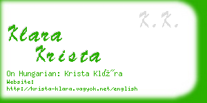 klara krista business card